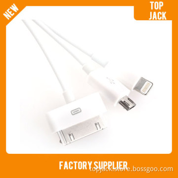 4-in-1 USB to for iPhone 5 / 4 / 4s / Samsung / HTC Charging Cable W/ AC Charger